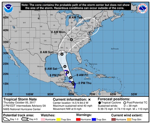 Tropical Storm Nate Forms in the Caribbean | weathertrends360