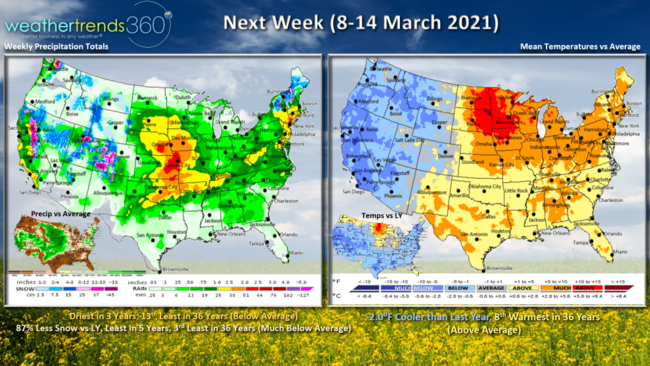 Spring 2021 Weather Projections | weathertrends360